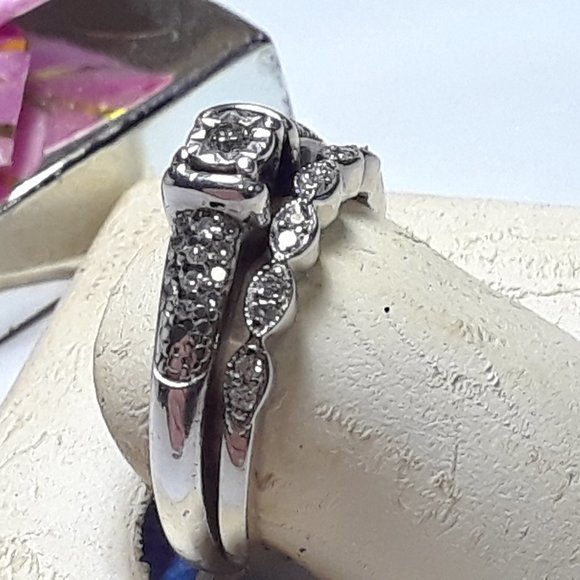 Estate .35cttw Natural Diamond Bridal HDS 10Kt YG & SUN 925  Estate .35cttw Natural Diamond Bridal HDS 10Kt YG & SUN 925 Engagement Set#19041